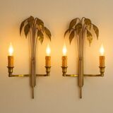 Pair of Maison Charles wall lights, "Lauriers" model, circa 1960