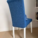 Set of 4 Calligaris chairs with Designers Guild covers.