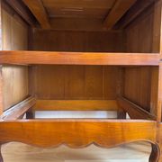 Secretary with drop-down front, signed Jean Laick, master cabinetmaker, cherry wood.