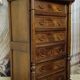 Chest of drawers / chiffonnier in solid walnut, Napoleonic III period – 19th century