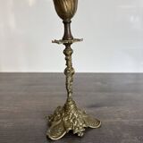 Antique chiselled bronze candlestick