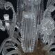 1940s Vintage Murano Clear Glass Chandelier, Classic Italian Art Glass