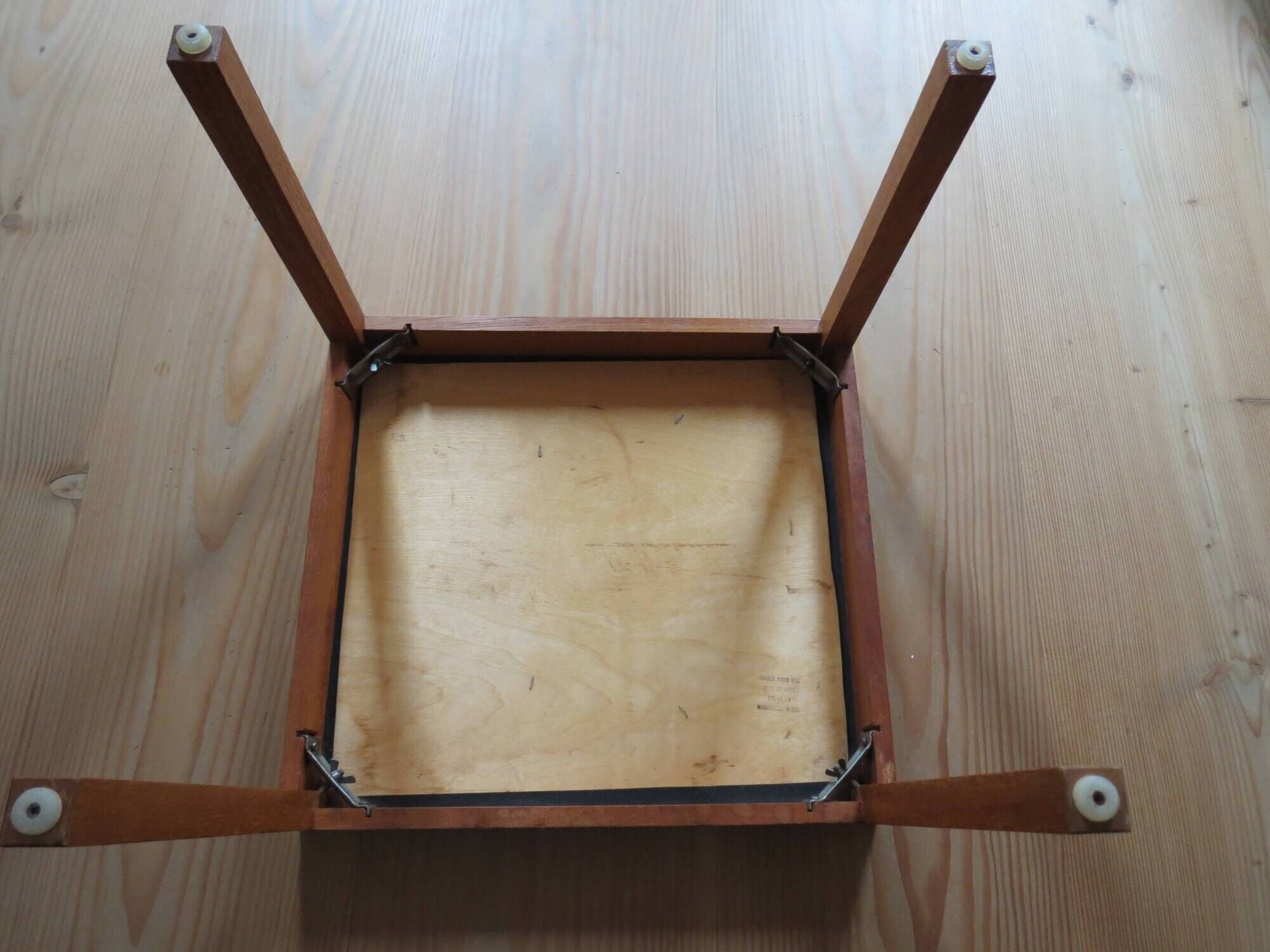 Pair of Mid century Teak and black Top Side Tables 1960s