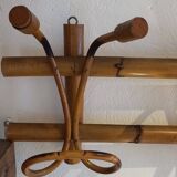 Vintage rattan coat rack from the 70s of Italian origin