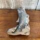 Antique fish shaped vase porcelain from france iridescent vintage