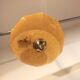 Antique chandelier in mustard yellow Clichy glass and gilded brass