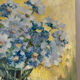 Bouquet of blue flowers, oil on canvas signed