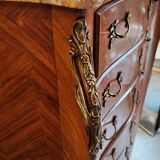 Semainier Louis XV marble brocatello and bronze