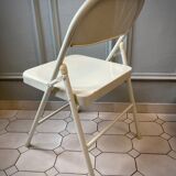 Duo de chaises pliantes en acier années 1980