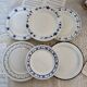 6 mismatched vintage flat plates - Laura set