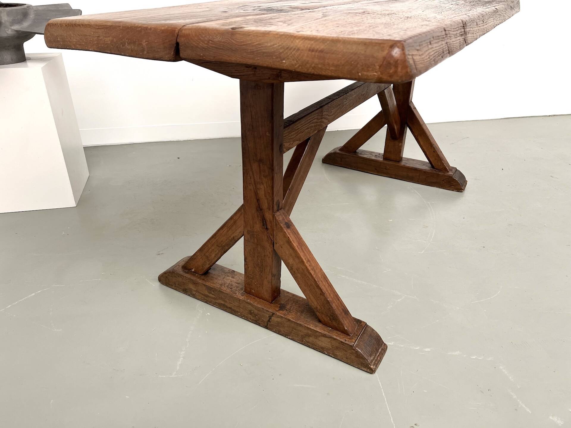19th century brutalist oak table