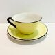 4 pastel yellow cups moulin des loups 50s