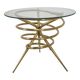 Elegant Italian Mid-Century Side Table with Sculptural Brass Base, 1970's