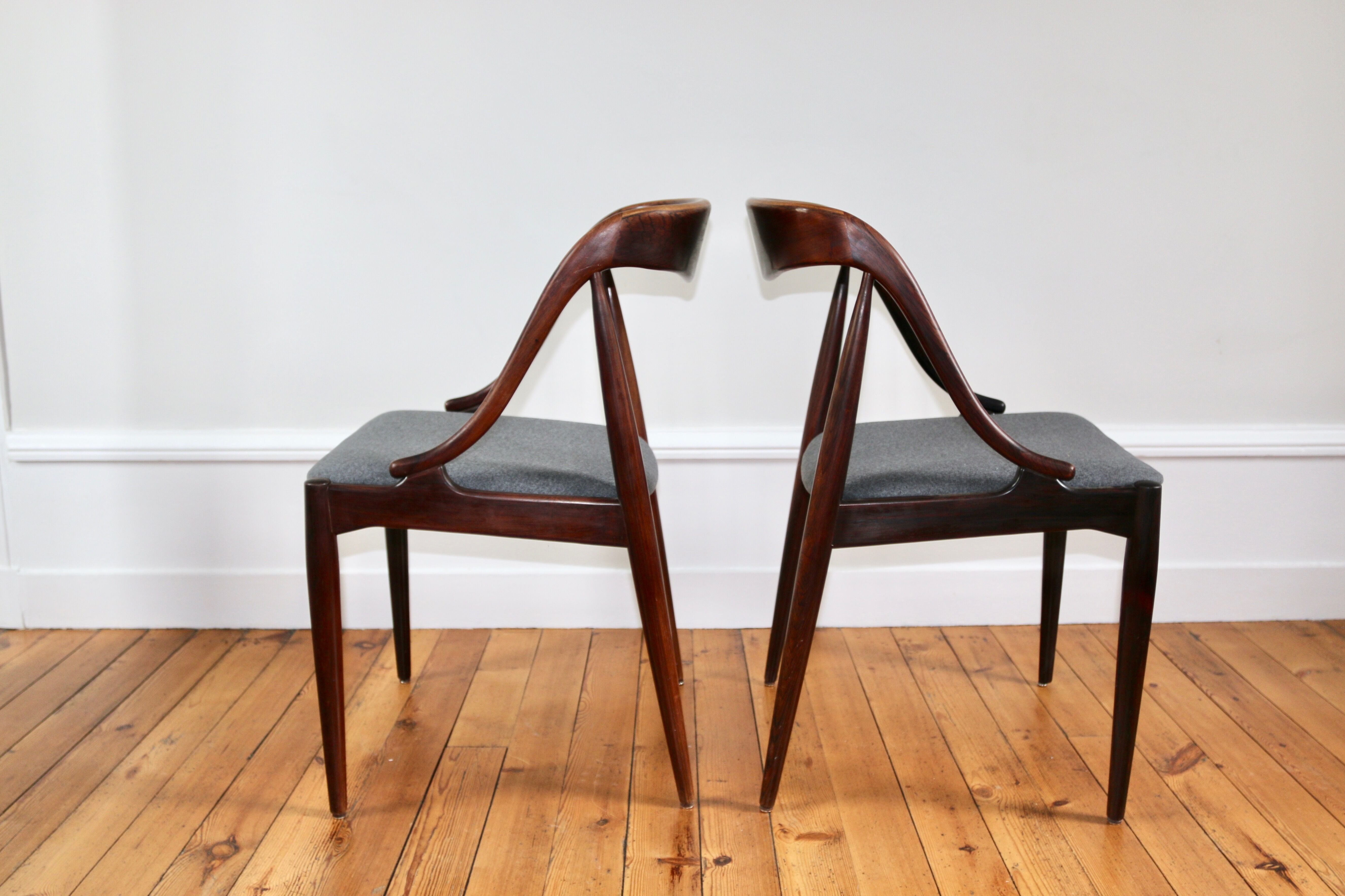 Series of 4 scandinavian chairs in rio Johannes Andersen rosewood 1960