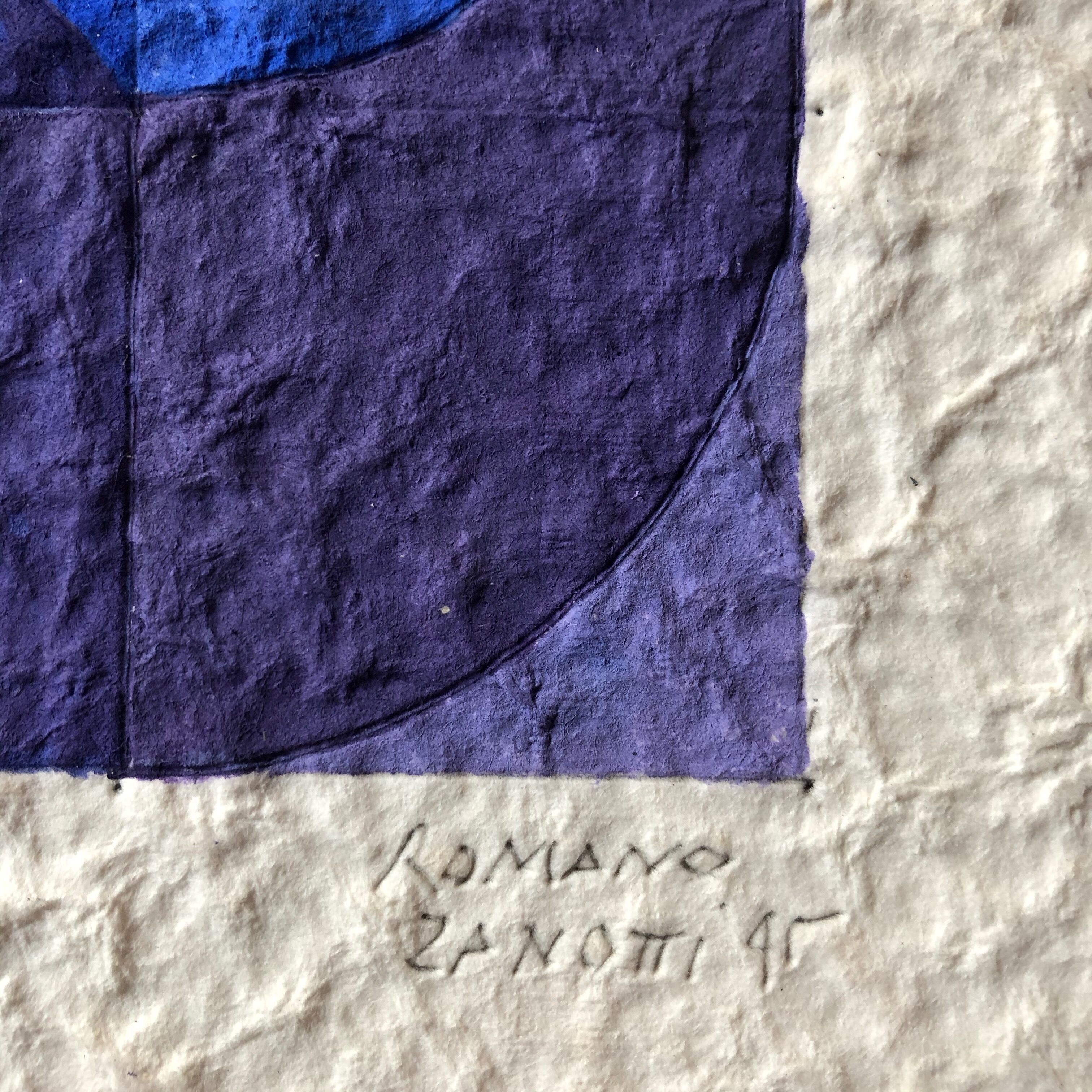 Romano Zanotti, gouache on framed paper