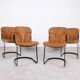 Chaises Willy Rizzo pour Cidue Italie - cuir