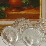Pair of decanters with grape bunch XXth
