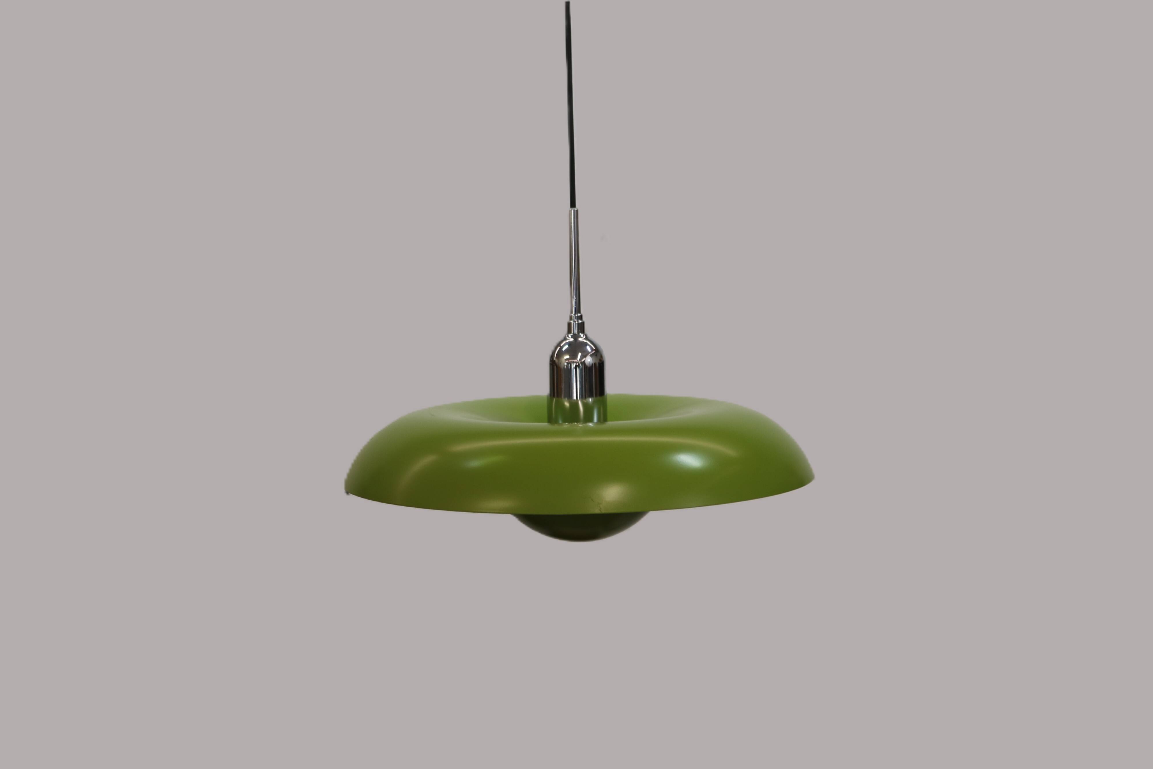 Vintage lime green Piet Hein RA-400 Pendant Lamp: Danish Modern Lighting -