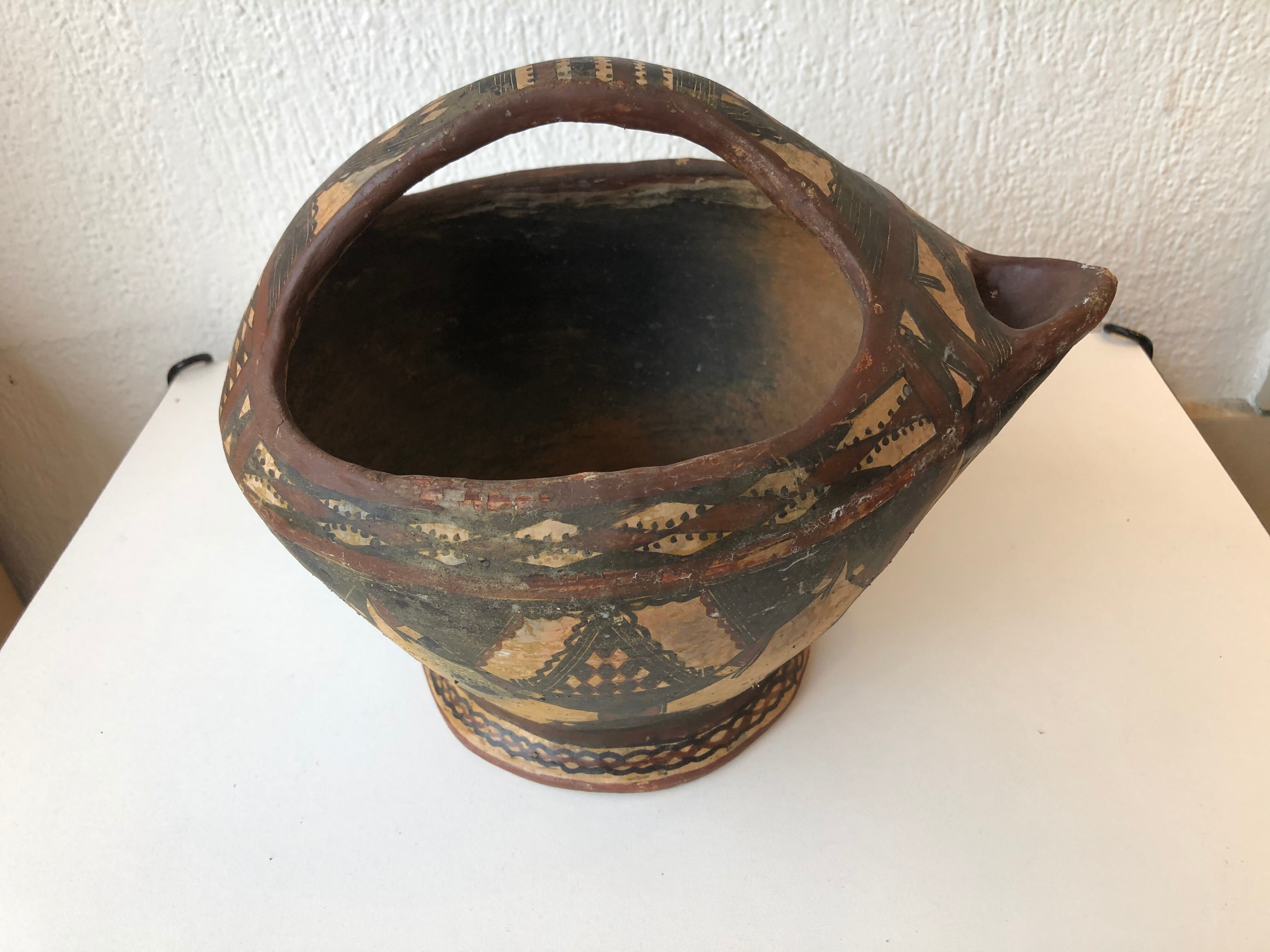 Pottery or Kabyle jug. Algeria around 1950 . Ethnic Popular Art