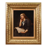 Great 19th century painting portrait of a lady