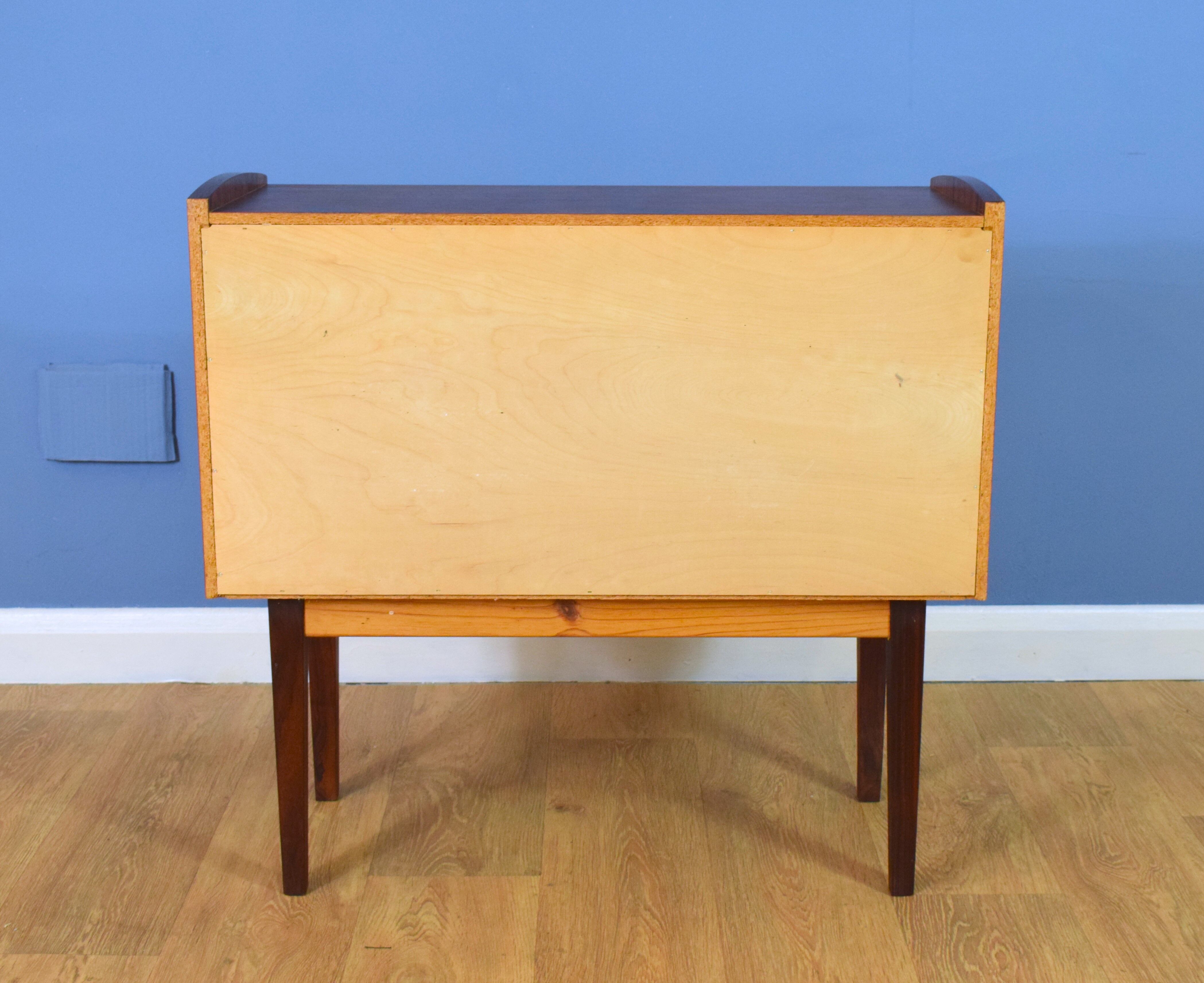 Mid century retro vintage Danish three drawer rosewood chest of drawers 1960s