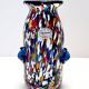 Blue Murano Glass Vase Attributed to Fratelli Toso with Murrines, Italy