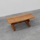 20th Century French oak trestle table with scalloped legs and plank top