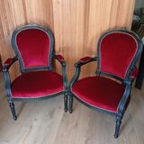 Pair of Louis XV style cabriolet armchairs