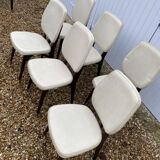 Chaises blanches vintage bois pied