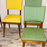 Suite of 5 vintage chair 50s