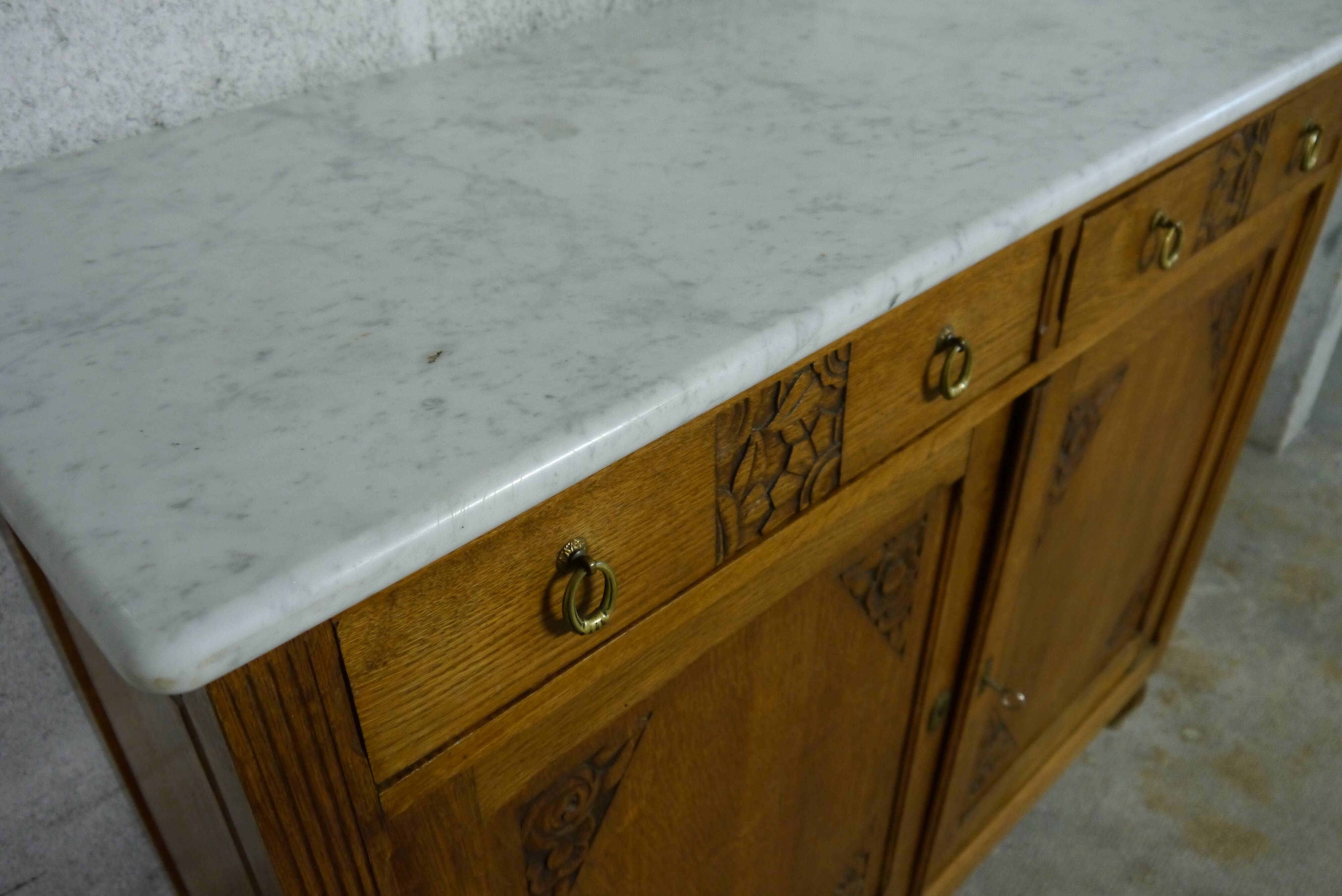 Buffet art déco plateau marbre