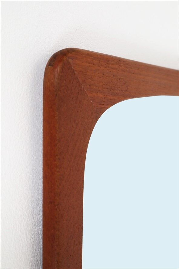 Fully restored mid-century teak mirror / Danish Modern design / 1960s