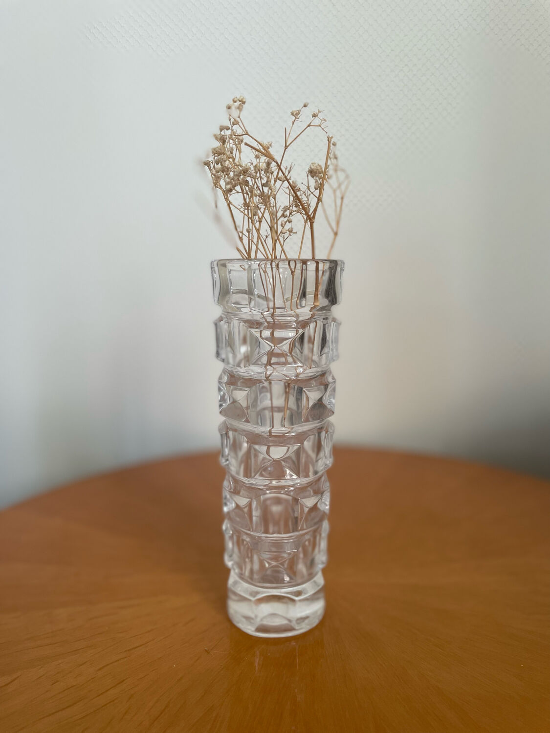 Vintage glass crystal vase 1950