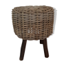 Ottoman wicker wooden feet