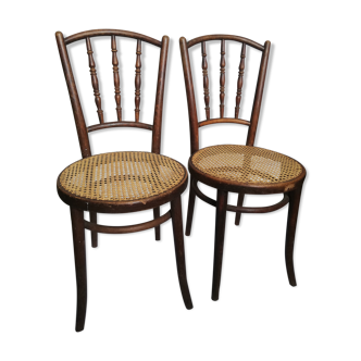 Set of 2 stamped thonet bistro chairs