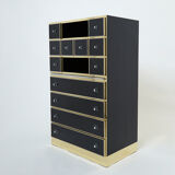 Secretary brass chrome lacquer Michel Pigneres 1970