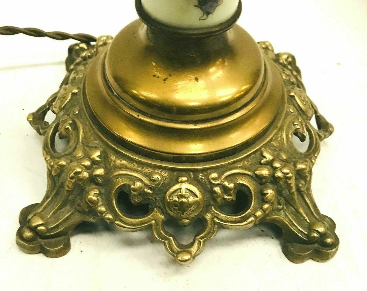 20th century bronze and porcelain lamp foot