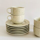 Vintage speckled stoneware coffee cups