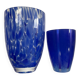 Duo de vases vintage en verre moucheté
