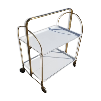 Desserte à roulettes pliante formica blanc années 60