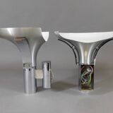 Pair of vintage chrome wall lights