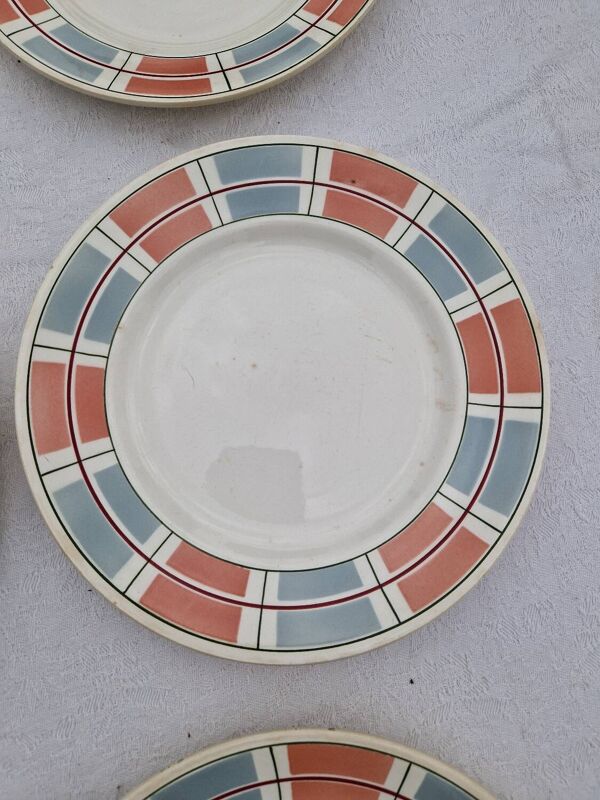 Lot De 8 Assiettes Plates Manufacture Salins