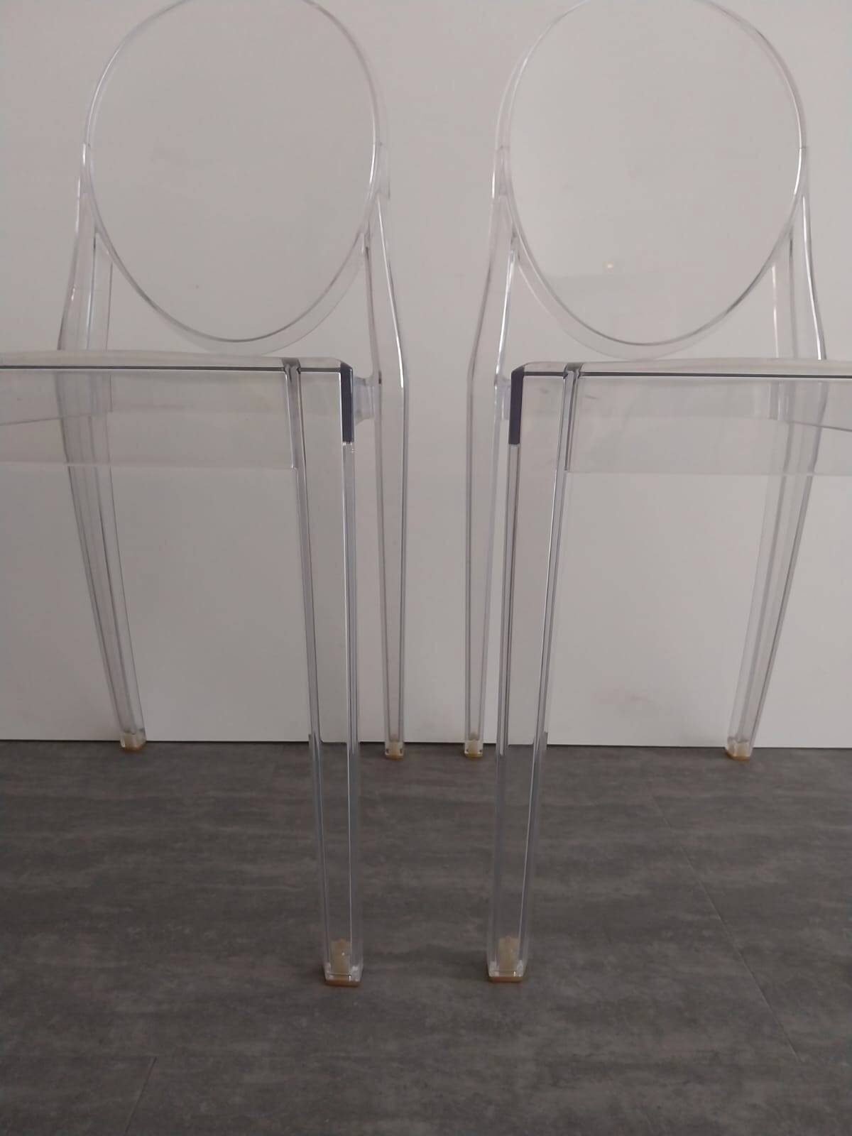 Pair of Victoria Ghost chairs by Starck for Kartell
