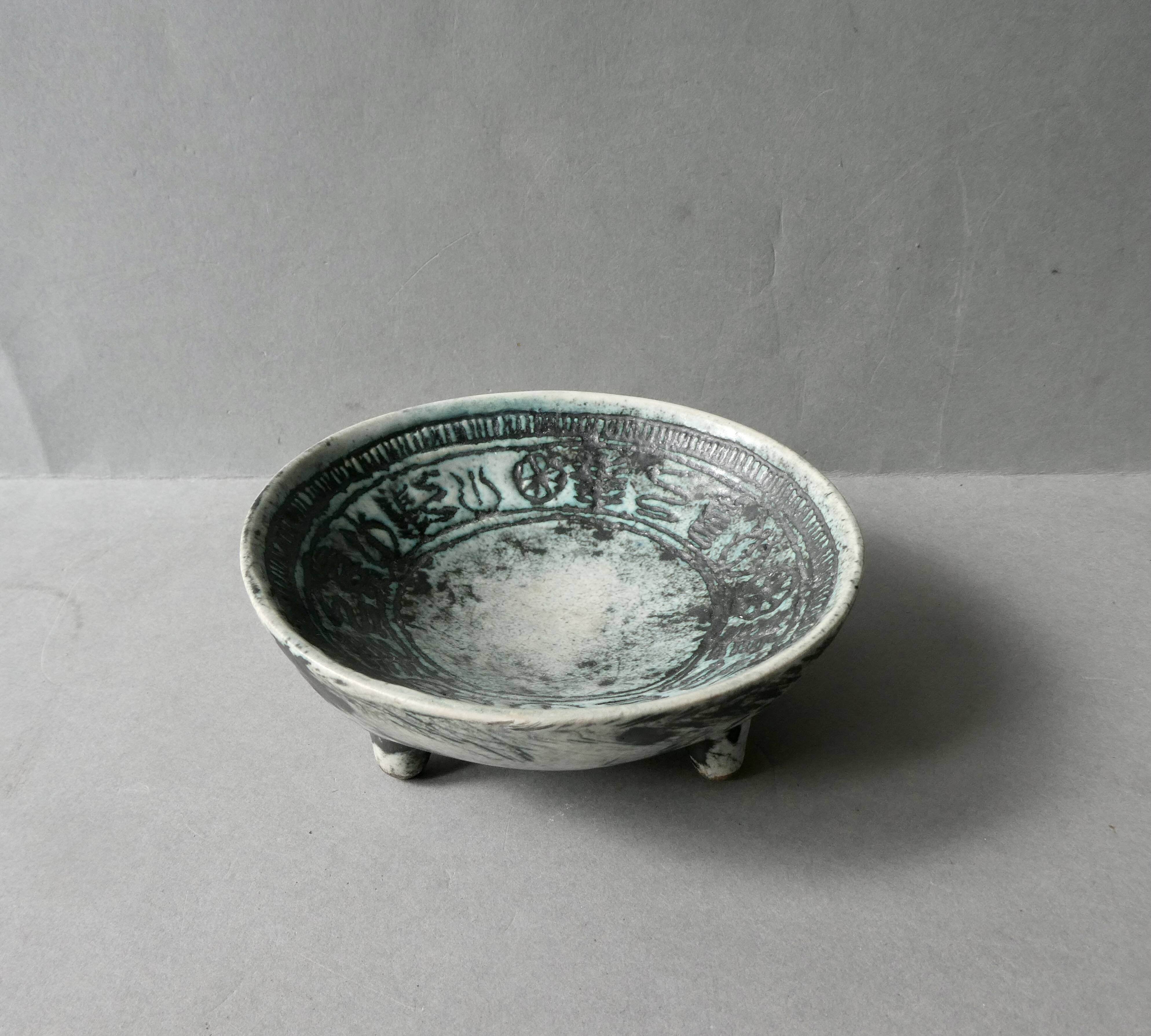 Ceramic bowl signed, Jacques Blin, 1960s