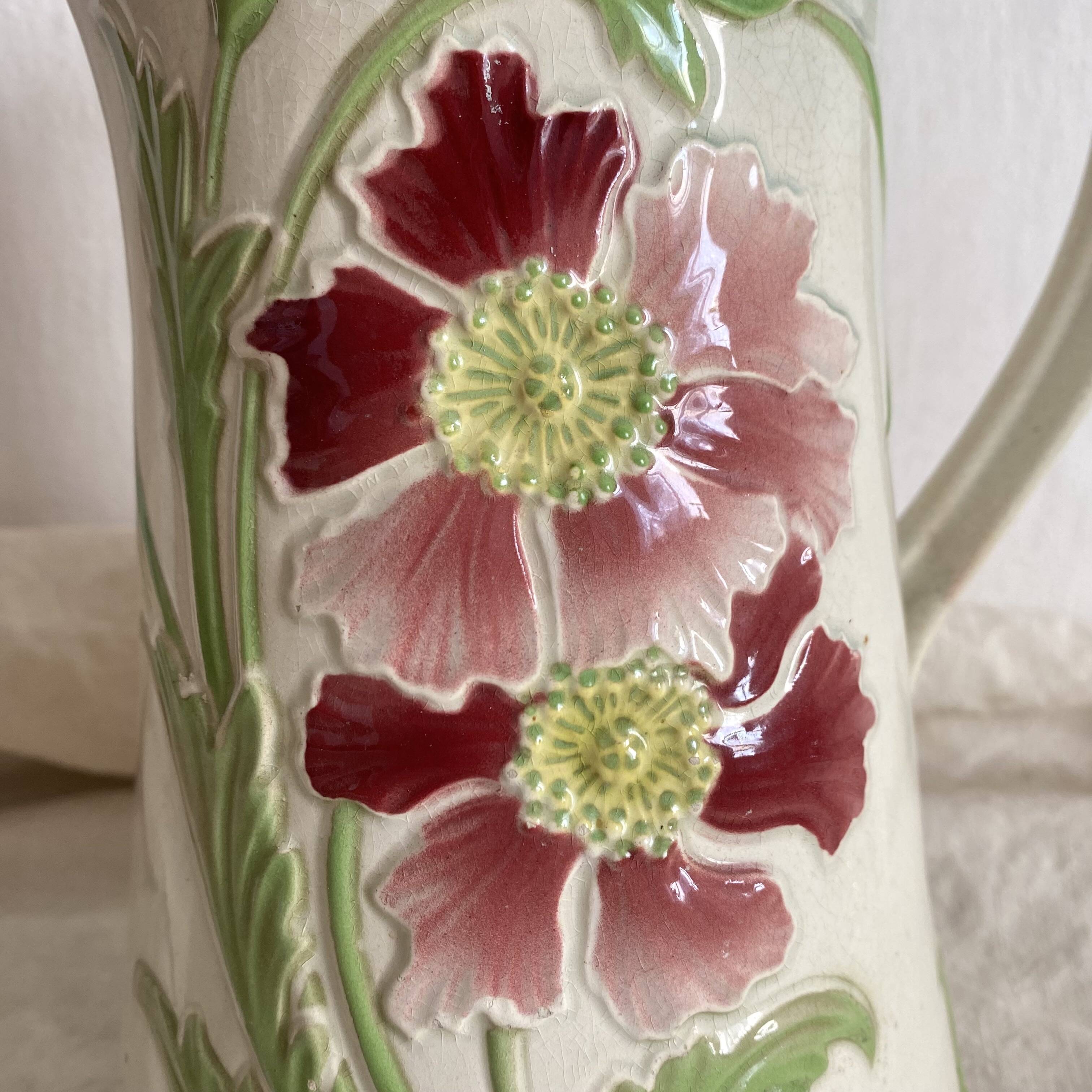 Antique pitcher in St Clément art nouveau slip