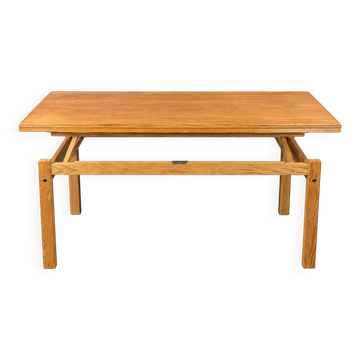 1960s 1970s Oak Adjustable Coffee or Dining Table Danish Design