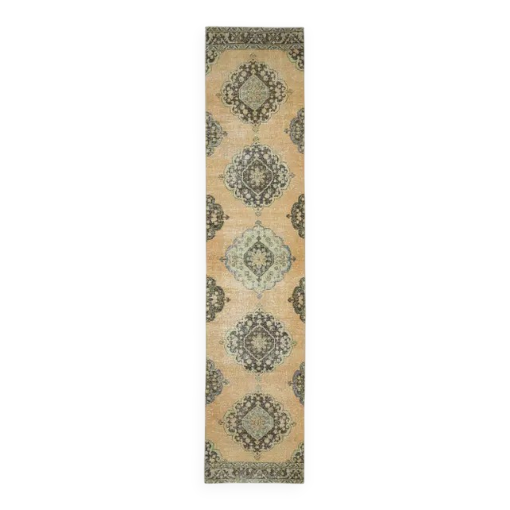 Vintage Turkish Oushak Handmade Wool Runner 82x285