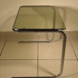 Coffee table glass and chrome 1970