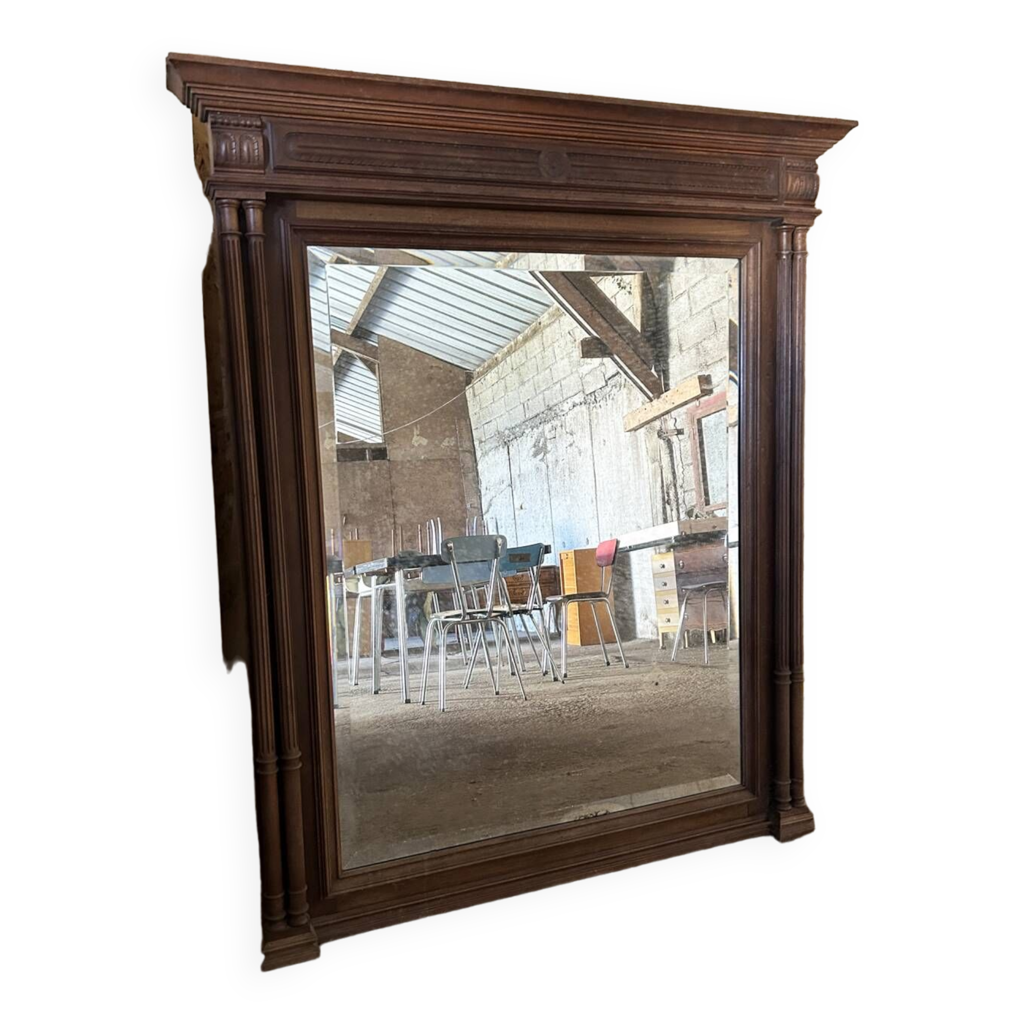 Large Trumeau mirror, wood, vintage, Henri I