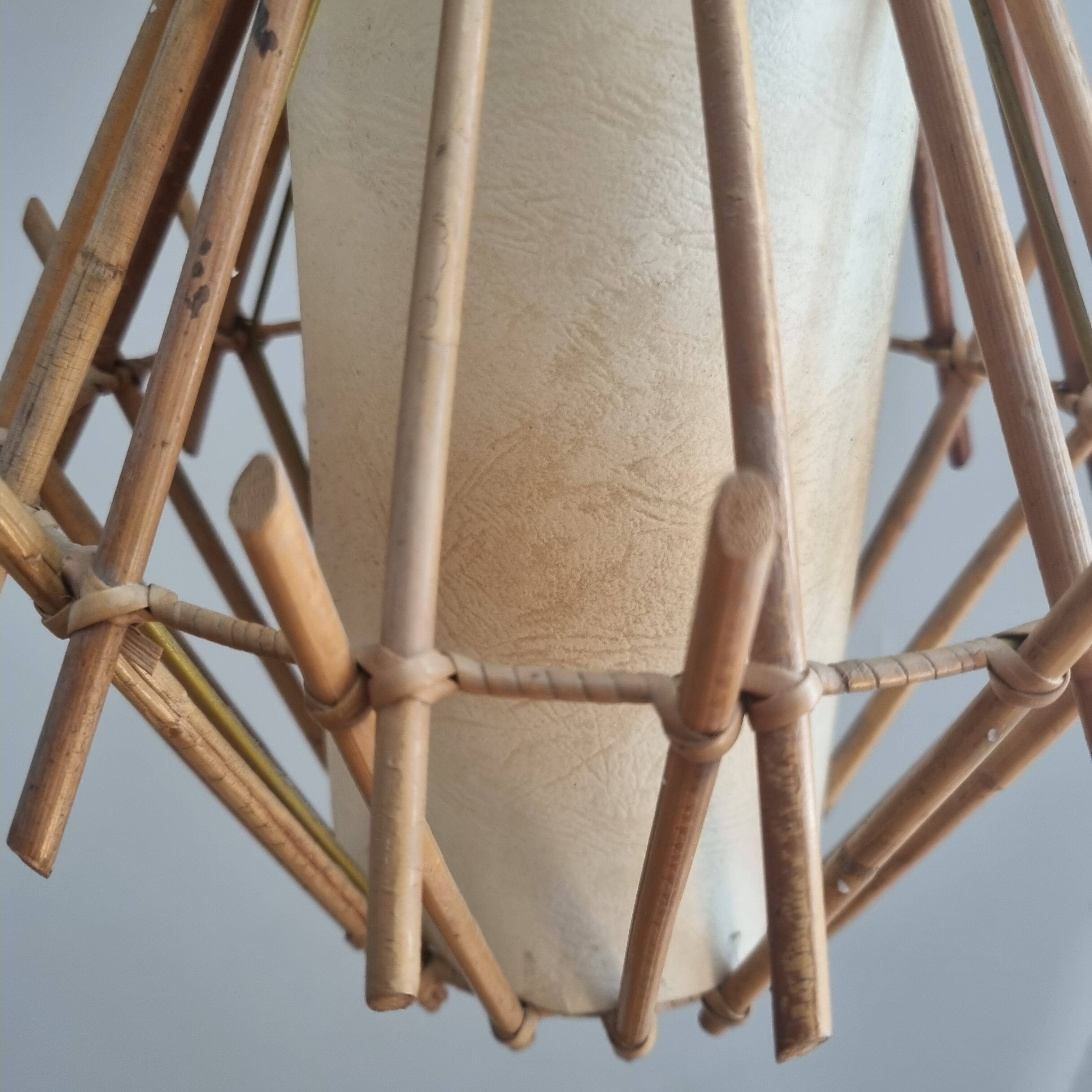 Vintage rattan pendant light